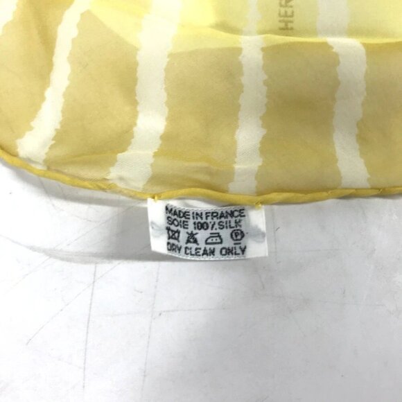 HERMES triangle Triangle stripe Scarf silk yellow - Picture 10 of 13
